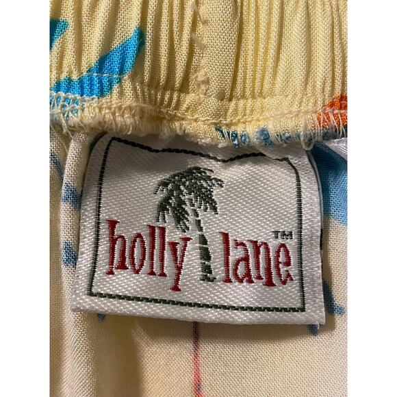 Holly Lane Women's Yellow Sea Shore Postcard Print Lightweight Skirt Size Large - Picture 2 of 8